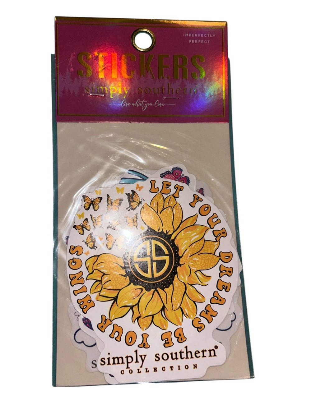 Simply Southern Yellow Sunflower and Butterflies Sticker Pack 3-pack